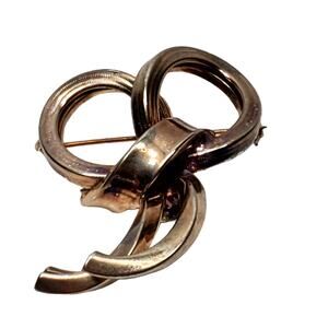 Vintage Bow Tie Silver Tone Pin